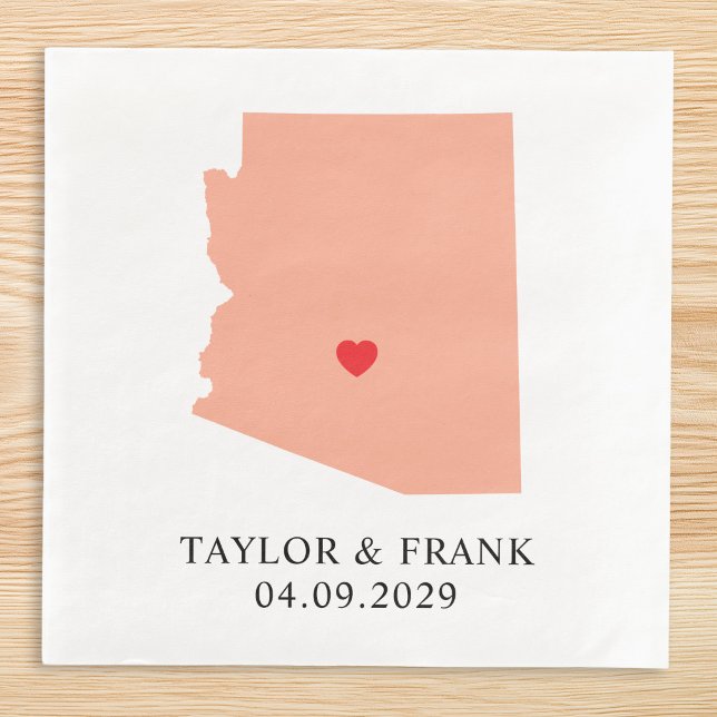 Guardanapo De Papel De Jantar Casamento Peach Arizona (Peach Arizona Wedding Paper Dinner Napkins)