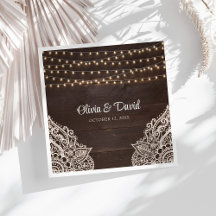 Casamento Rustic Brown Wooden Napkins