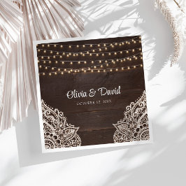 Guardanapo De Papel De Jantar Casamento Rustic Brown Wooden Napkins