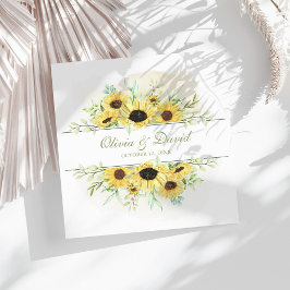 Guardanapo De Papel De Jantar Casamento Rustic Sunflower Delight
