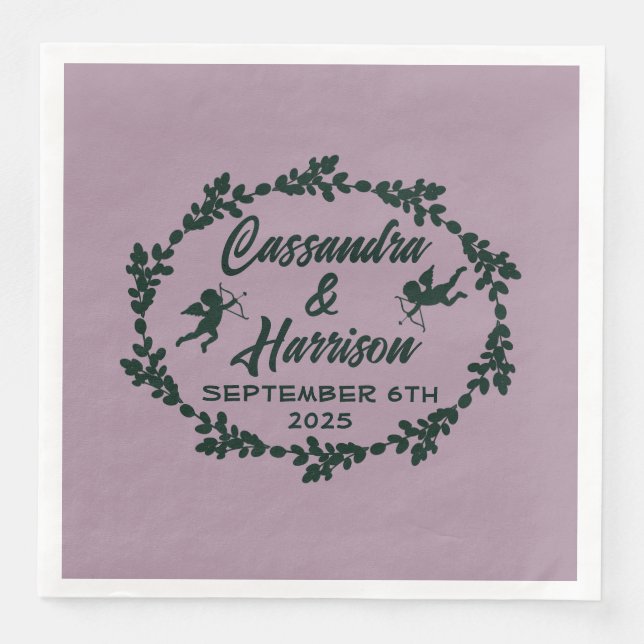 Guardanapo De Papel De Jantar Casamento Rústico Profundo (Frente)