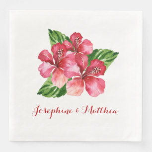 Guardanapo De Papel De Jantar Casamento Tropical de Red Hibiscus