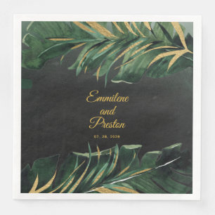 Guardanapo De Papel De Jantar Casamento Tropical Palm 8" Janto Quadrado Nápoles