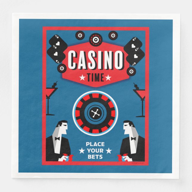 Guardanapo De Papel De Jantar Casino Gambling Poker Roulette (Frente)