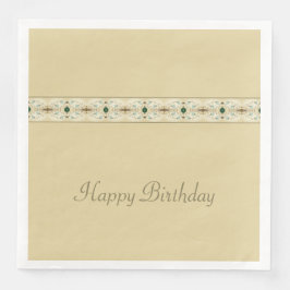 Guardanapo De Papel De Jantar Castanho Claro Com Floral Delicado