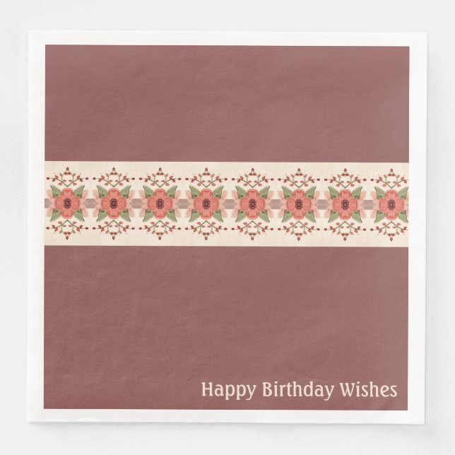 Guardanapo De Papel De Jantar Castanho Com Creme (Frente)