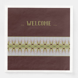 Guardanapo De Papel De Jantar Castanho com Verde limão