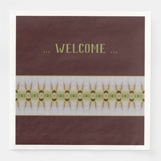 Guardanapo De Papel De Jantar Castanho com Verde limão (Frente)