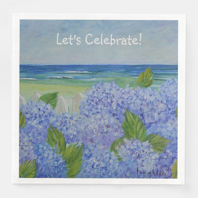 Guardanapo De Papel De Jantar Celebração de Vamos Hydrangea (Frente)