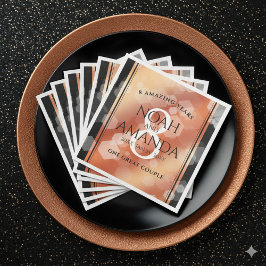 Guardanapo De Papel De Jantar Celebração do aniversário de casamento de Bronze E