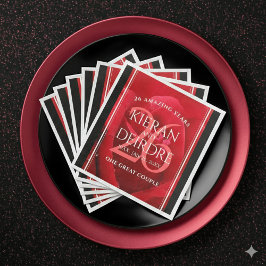 Guardanapo De Papel De Jantar Celebração do Aniversário de Casamento do Rosa Ele