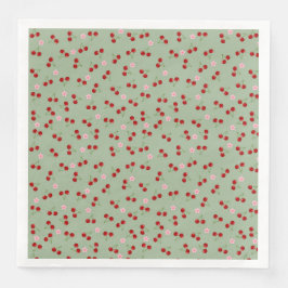 Guardanapo De Papel De Jantar Cerejas E Flores