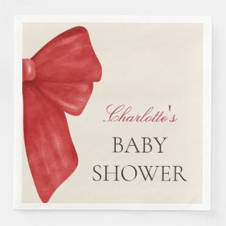Guardanapo De Papel De Jantar Chá de Bebê Arco de Natal em Aquarela Vermelho
