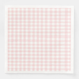 Guardanapo De Papel De Jantar Chá de bebê préppy com laço rosa e xadrez