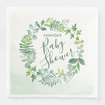 Chá de fraldas Aquarela Verde