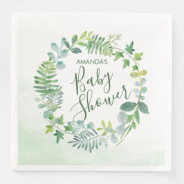 Guardanapo De Papel De Jantar Chá de fraldas Aquarela Verde