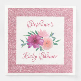 Guardanapo De Papel De Jantar Chá de fraldas Brilhante, cor-de-rosa, Dourado, da