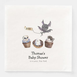 Guardanapo De Papel De Jantar Chá de fraldas de cupcake de Boo Halloween