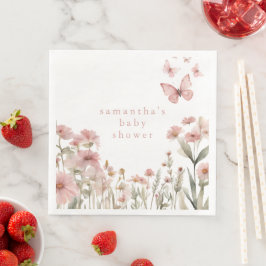 Guardanapo De Papel De Jantar Chá de fraldas de flores silvestres florais cor de