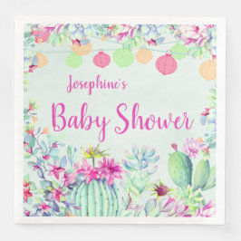 Guardanapo De Papel De Jantar Chá de fraldas de Sucultivos Cactus Lantern Fiesta