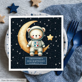 Guardanapo De Papel De Jantar Chá de fraldas do Astronauta do Urso de Teddy Pers
