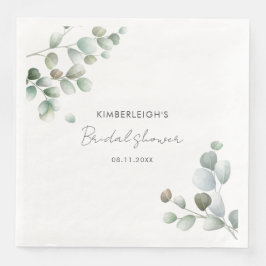 Guardanapo De Papel De Jantar Chá de Noiva Folhas de Eucalipto