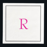 Guardanapo De Papel De Jantar Chá de panela Monogramas Nome Pink Quente<br><div class="desc">Projetado com modelo de texto para monograma inicial que você pode personalizar!</div>