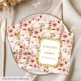 Guardanapo De Papel De Jantar Chic Blush Dourado Boho Wedkins Napkins