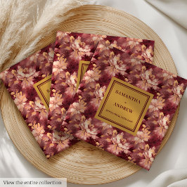 Guardanapo De Papel De Jantar Chic Burgundy Blush Dourado Casamento Cloth Napkin
