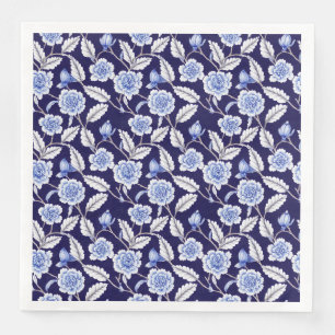 Guardanapo De Papel De Jantar Chinoiserie Delft Blue Floral Porcelain Padrão
