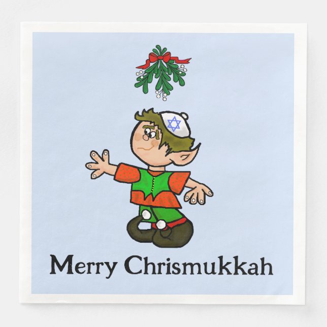 Guardanapo De Papel De Jantar Chrismukkah Elf Paper Napkins (Frente)
