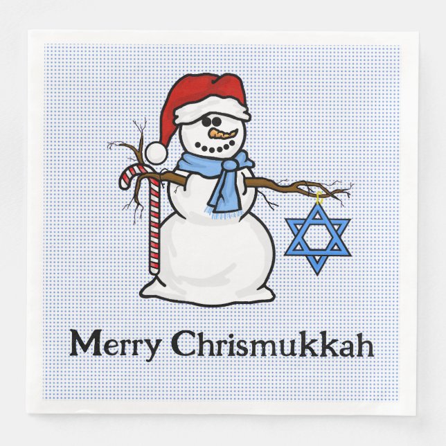 Guardanapo De Papel De Jantar Chrismukkah Snowman Napkins (Frente)
