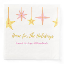 Christmas Paper Napkin with Holiday Motifs