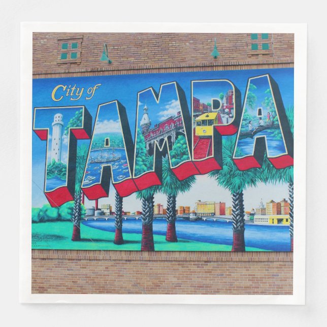 Guardanapo De Papel De Jantar Cidade de Tampa, Flórida (Frente)