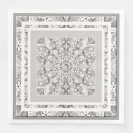 Guardanapo De Papel De Jantar Cinza de rendas cerâmicas