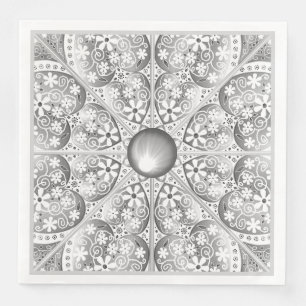 Guardanapo De Papel De Jantar Cinza de rendas cerâmicas