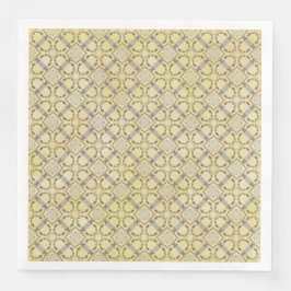 Guardanapo De Papel De Jantar Cinza e Padrão de Diamante Cortado Amarelo