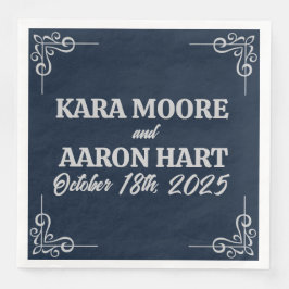 Guardanapo De Papel De Jantar Cinza na Tabula Azul Edwardian