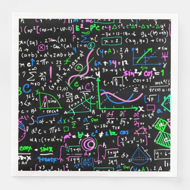 Guardanapo De Papel De Jantar Círculo de educação matemática linear em matemátic (Frente)