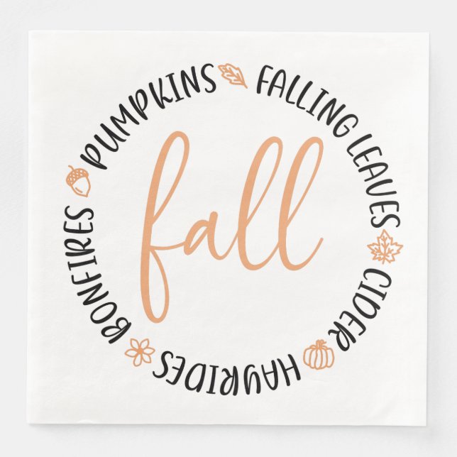 Guardanapo De Papel De Jantar Círculo de outono (Frente)