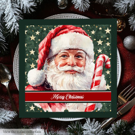 Guardanapo De Papel De Jantar Clássica Aquarela Santa Claus Feriado Napkins