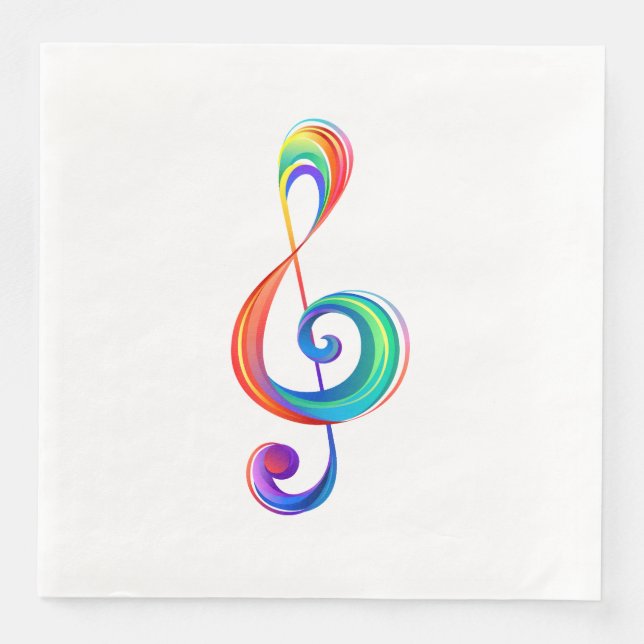 Guardanapo De Papel De Jantar Clef (trecho de arco-íris) (Frente)