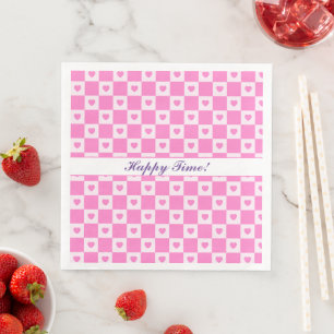 Guardanapo De Papel De Jantar Coleção de Amor Rosa Moderno do Coração