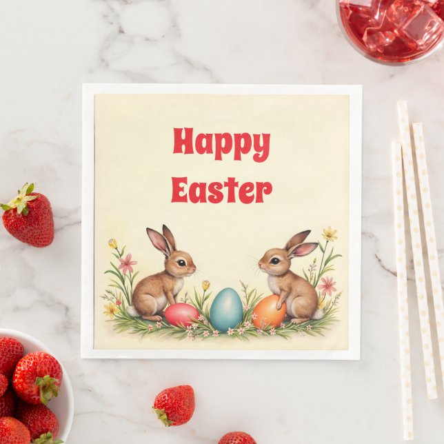 Guardanapo De Papel De Jantar Coleção Popular de Coelhos páscoas (Insitu)