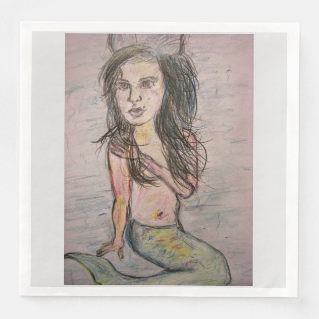 Guardanapo De Papel De Jantar Colmeia Sereia (Frente)