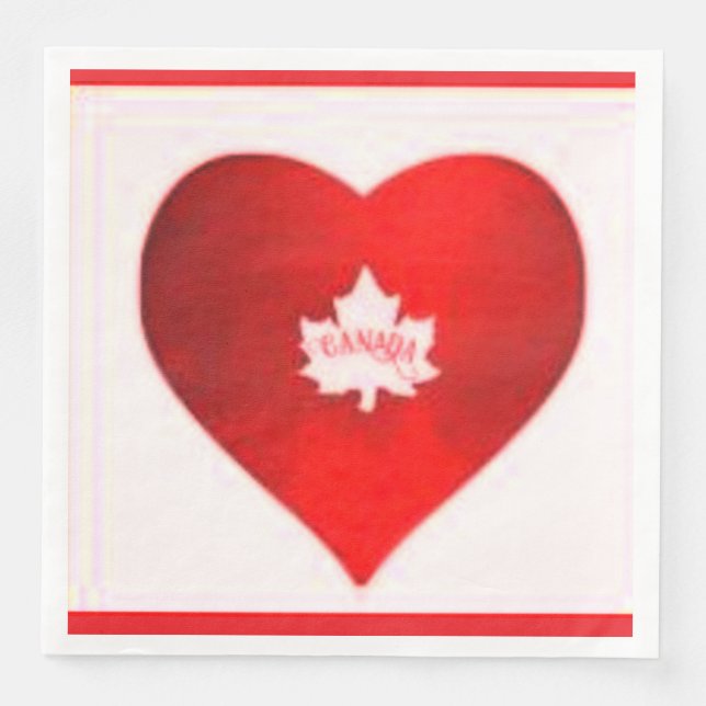 GUARDANAPO DE PAPEL DE JANTAR CORAÇÃO DO CANADÁ (Frente)