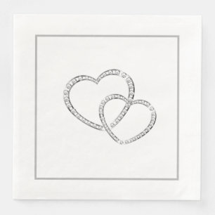 Guardanapo De Papel De Jantar Corações de papel do Guardanapo-Casamento dois
