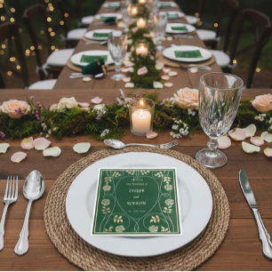 Guardanapo De Papel De Jantar Corações Florais Dourados Medievais e Casamento co