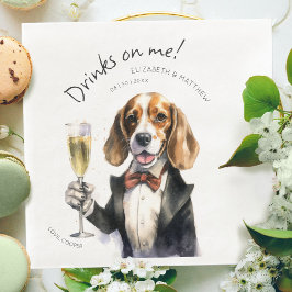 Guardanapo De Papel De Jantar Cores d'água de Beagle Waiter Adoráveis Personaliz