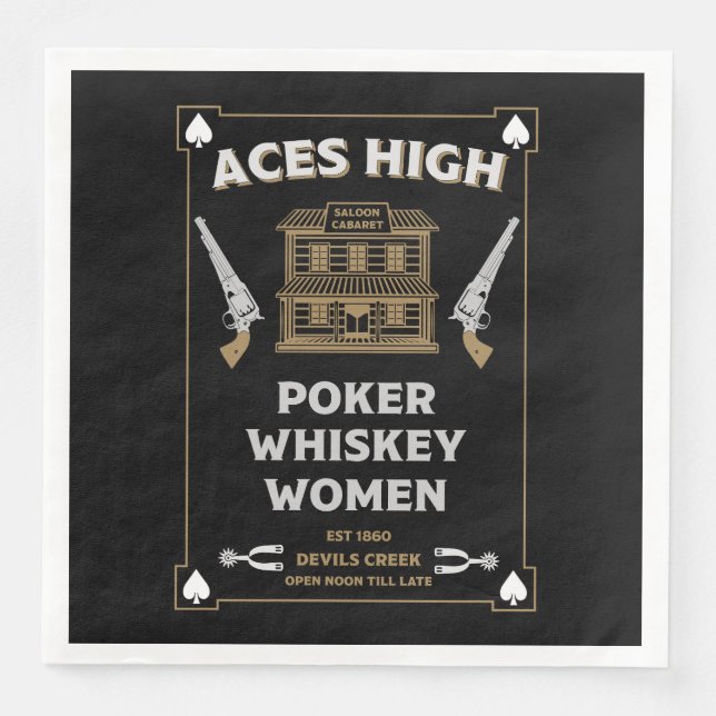 Guardanapo De Papel De Jantar Cowboy American Frontier Saloon (Frente)